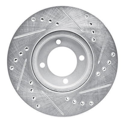 R1 Concepts R1 84-87 Toyota Corolla (US/Canada) Front Left Drilled & Slotted Silver Brake Rotor
