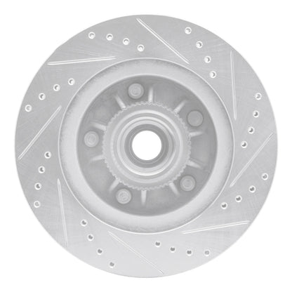 R1 Concepts R1 97-99 Ford F-150 RWD Front Left Drilled & Slotted Silver Brake Rotor