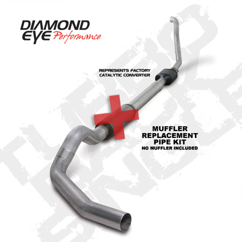 Diamond Eye Performance Diamond Eye KIT 5in TB MFLR RPLCMENT PIPE SGL ALUM 94-97 5 7 3L F250/F350 PWRSTROKE NFS W CARB STDS