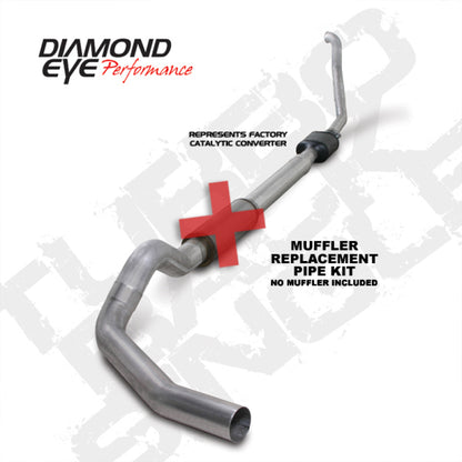 Diamond Eye Performance Diamond Eye KIT 5in TB MFLR RPLCMENT PIPE SGL ALUM 94-97 5 7 3L F250/F350 PWRSTROKE NFS W CARB STDS