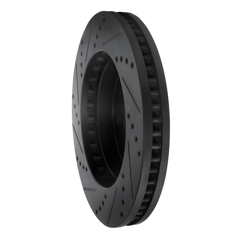 R1 Concepts R1 98-99 Cadillac DEVILLE Front Right Drilled & Slotted Black Brake Rotor