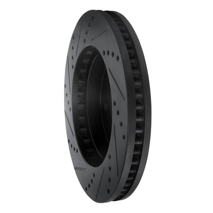R1 Concepts R1 98-99 Cadillac DEVILLE Front Right Drilled & Slotted Black Brake Rotor
