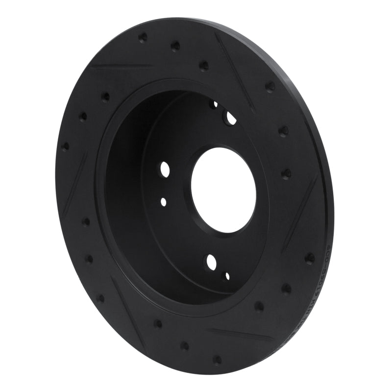 R1 Concepts R1 92-97 Acura CL Rear Left Drilled & Slotted Black Brake Rotor
