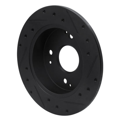 R1 Concepts R1 92-97 Acura CL Rear Left Drilled & Slotted Black Brake Rotor