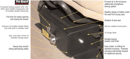 Tuffy Products Tuffy Jeep Wrangler Underseat Drawer Flip Seat W/ Keyed Lock