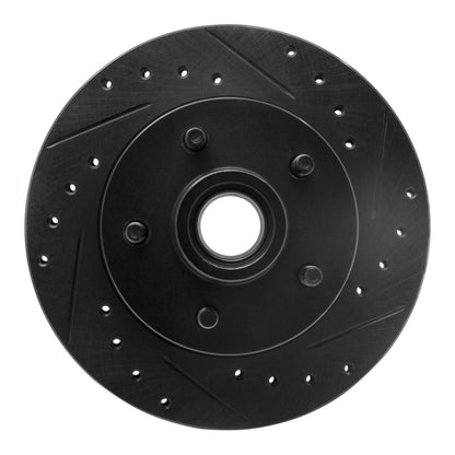 R1 Concepts R1 86-92 Ford Bronco II Front Right Drilled & Slotted Black Brake Rotor