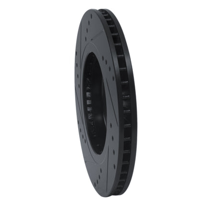 R1 Concepts R1 07-15 Nissan Rogue Front Right Drilled & Slotted Black Brake Rotor