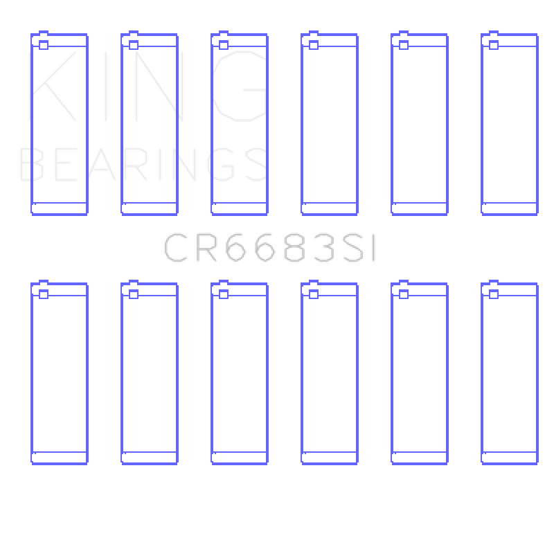 King Engine Bearings Chevrolet 262 (Od+.002) (Size +1.0mm) Connecting Rod Bearing Set