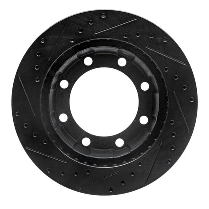 R1 Concepts R1 80-94 Ford F-350 4WD (Excl Super Duty) Front Right Drilled & Slotted Black Brake Rotor