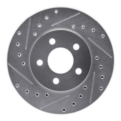 R1 Concepts R1 84-95 Chrysler LeBaron GTC & GTS Front Left Drilled & Slotted Silver Brake Rotor