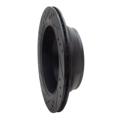 R1 Concepts R1 15-20 Chevrolet Colorado Rear Right Drilled & Slotted Black Brake Rotor