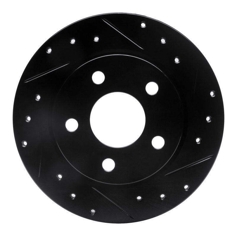 R1 Concepts R1 93-05 Ford Taurus (Excl SHO) Rear Right Drilled & Slotted Black Brake Rotor