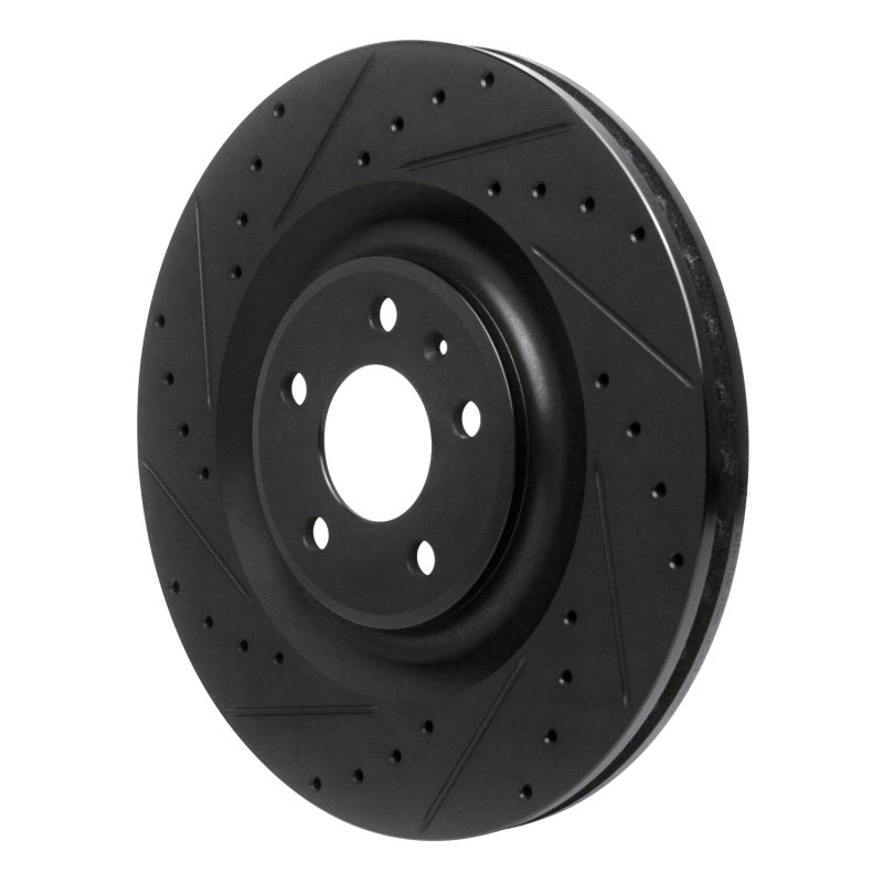 R1 Concepts R1 2017-2025 Audi Q8 e-Tron Sportback Rear Left Drilled & Slotted Black Brake Rotor