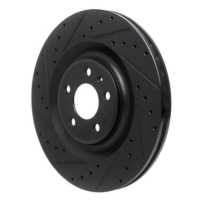 R1 Concepts R1 2017-2025 Audi Q8 e-Tron Sportback Rear Left Drilled & Slotted Black Brake Rotor