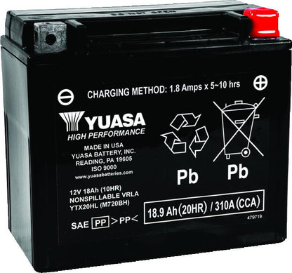 Yuasa Battery Yuasa YTX20HL Maintenance Free AGM 12-Volt Battery