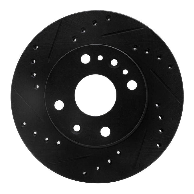 R1 Concepts R1 94-02 Ford ASPIRE Front Left Drilled & Slotted Black Brake Rotor