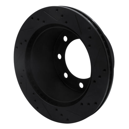 R1 Concepts R1 00-02 Dodge Ram 2500 Rear Left Drilled & Slotted Black Brake Rotor