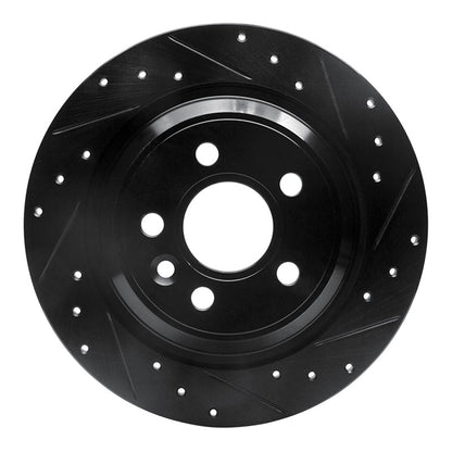 R1 Concepts R1 07-18 Volvo S60 Cross Country Rear Right Drilled & Slotted Black Brake Rotor