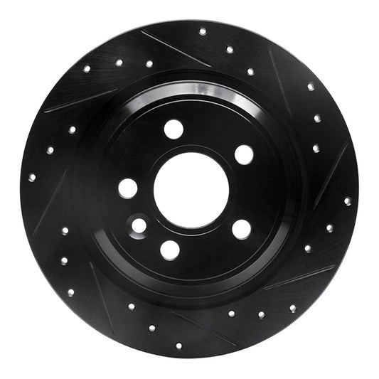 R1 Concepts R1 07-18 Volvo S60 Cross Country Rear Right Drilled & Slotted Black Brake Rotor
