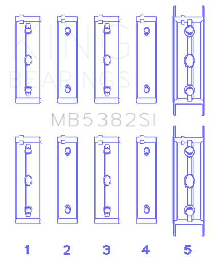 King Engine Bearings Subaru EJ20/EJ22/EJ25 (Incl. Turbo) Main Bearing Set - Size +0.25mm
