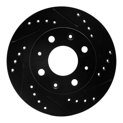 R1 Concepts R1 82-83 Honda Accord Sedan Front Right Drilled & Slotted Black Brake Rotor