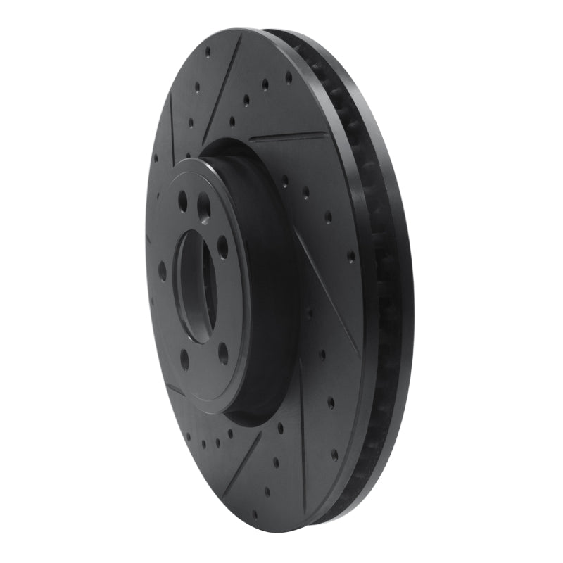 R1 Concepts R1 18-20 Land Rover Range Rover Front Left Drilled & Slotted Black Brake Rotor