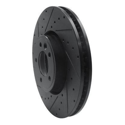 R1 Concepts R1 18-20 Land Rover Range Rover Front Left Drilled & Slotted Black Brake Rotor
