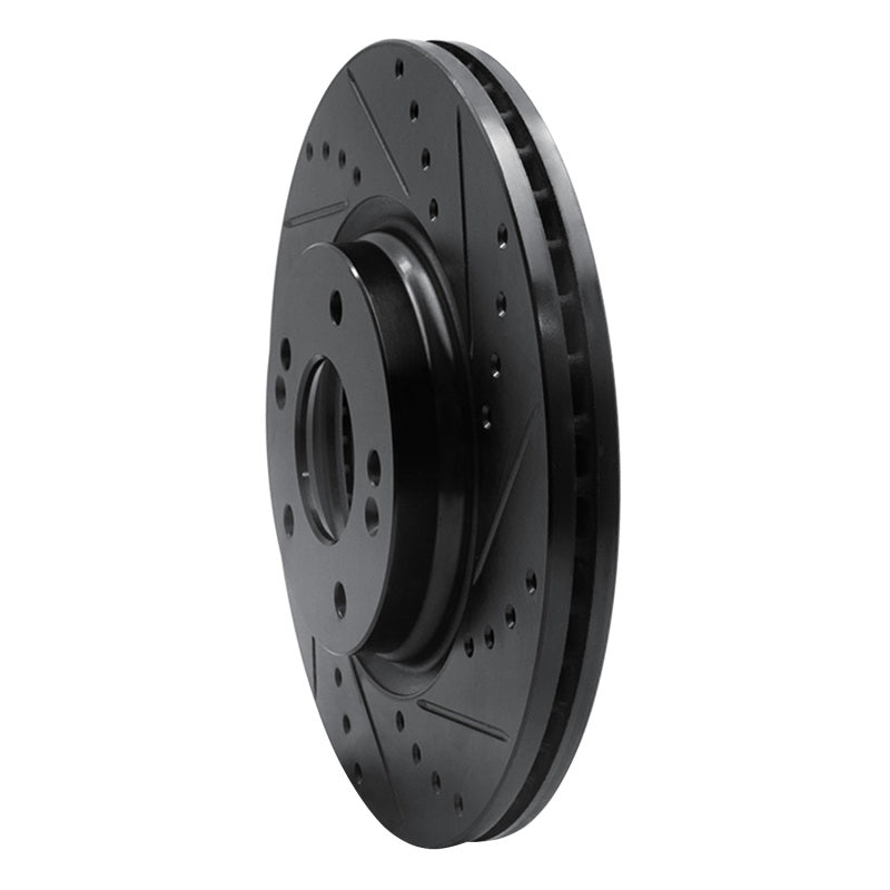 R1 Concepts R1 20-25 Hyundai Kona Front Right Drilled & Slotted Black Brake Rotor