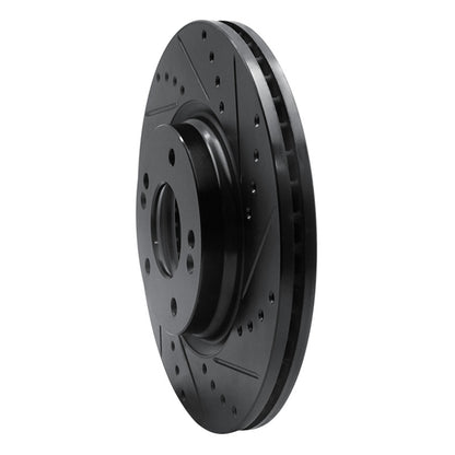R1 Concepts R1 20-25 Hyundai Kona Front Right Drilled & Slotted Black Brake Rotor
