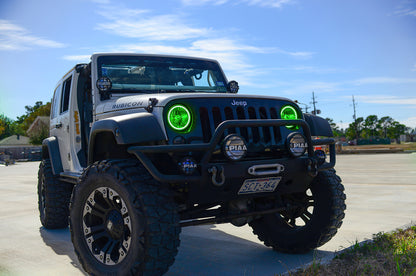 ORACLE Lighting Oracle 07-17 Jeep Wrangler Surface Mount LED Headlight Halo Kit - Green