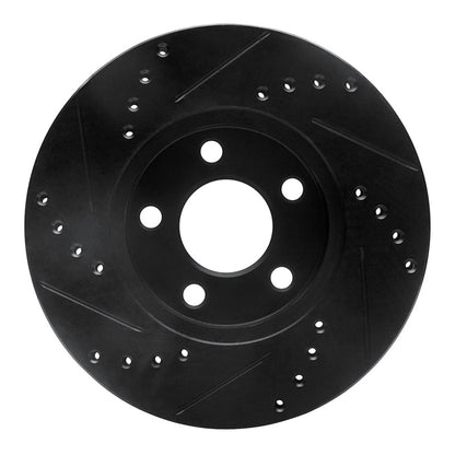 R1 Concepts R1 00-05 Chrysler Neon Front Right Drilled & Slotted Black Brake Rotor