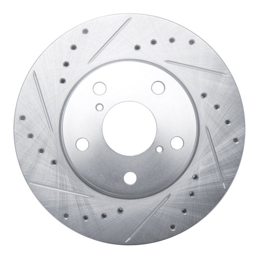 R1 Concepts R1 92-95 Toyota MR2 Front Left Drilled & Slotted Silver Brake Rotor