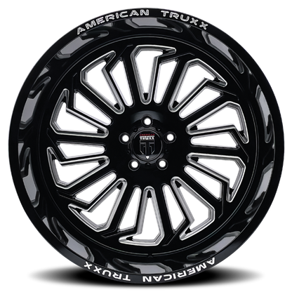 American Truxx AT1916 Butcher 24x14 / 6x135 BP / -76mm Offset / 87.1mm Hub Gloss Black Milled Wheel