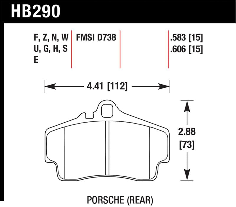 Hawk Performance Hawk 98 Porsche 911 Targa / 99-08 911 Carrera 4 / 00-06 Boxster S Blue 9012 Rear Brake Pads