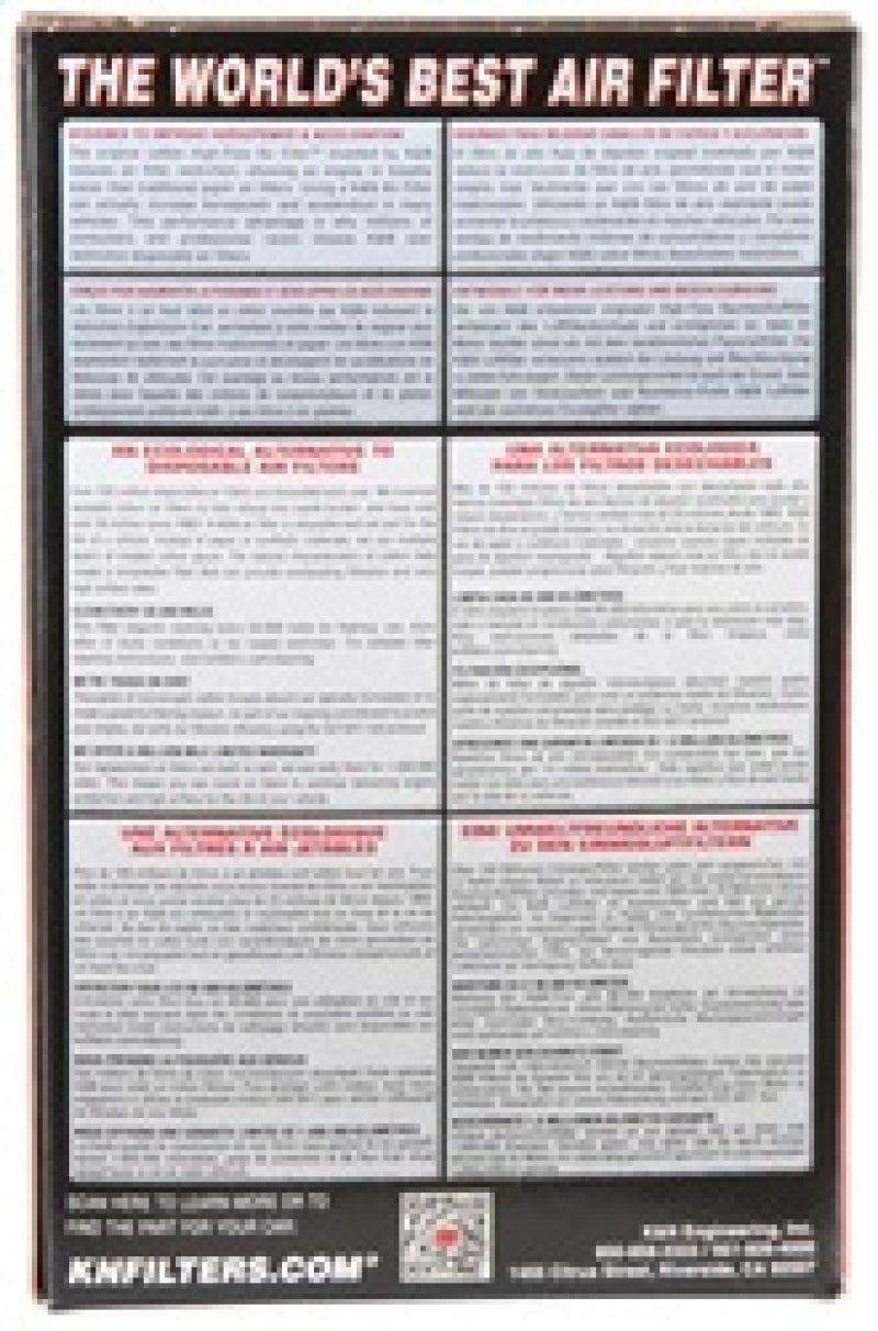 K&N Engineering K&N Universal Rubber Filter 2-1/2in Flg / 4-1/2in OD B / 3-1/2in OD T / 6in H - Black Top