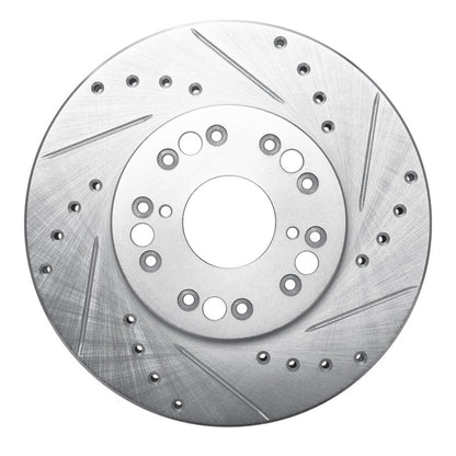 R1 Concepts R1 90-90 Lexus LS400 Front Right Drilled & Slotted Silver Brake Rotor