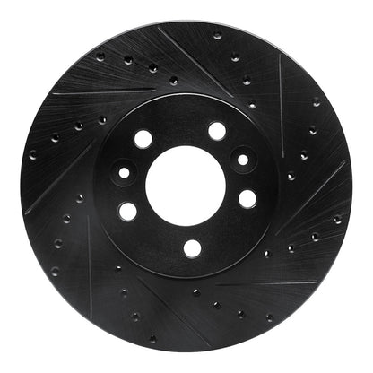 R1 Concepts R1 98-02 Ford Crown Victoria Front Right Drilled & Slotted Black Brake Rotor