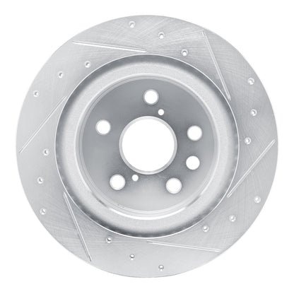 R1 Concepts R1 2021-2025 Lexus IS300 Rear Left Drilled & Slotted Silver Brake Rotor