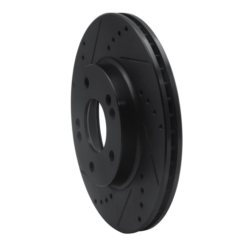R1 Concepts R1 17-22 Hyundai Ioniq Front Left Drilled & Slotted Black Brake Rotor