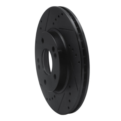 R1 Concepts R1 17-22 Hyundai Ioniq Front Left Drilled & Slotted Black Brake Rotor