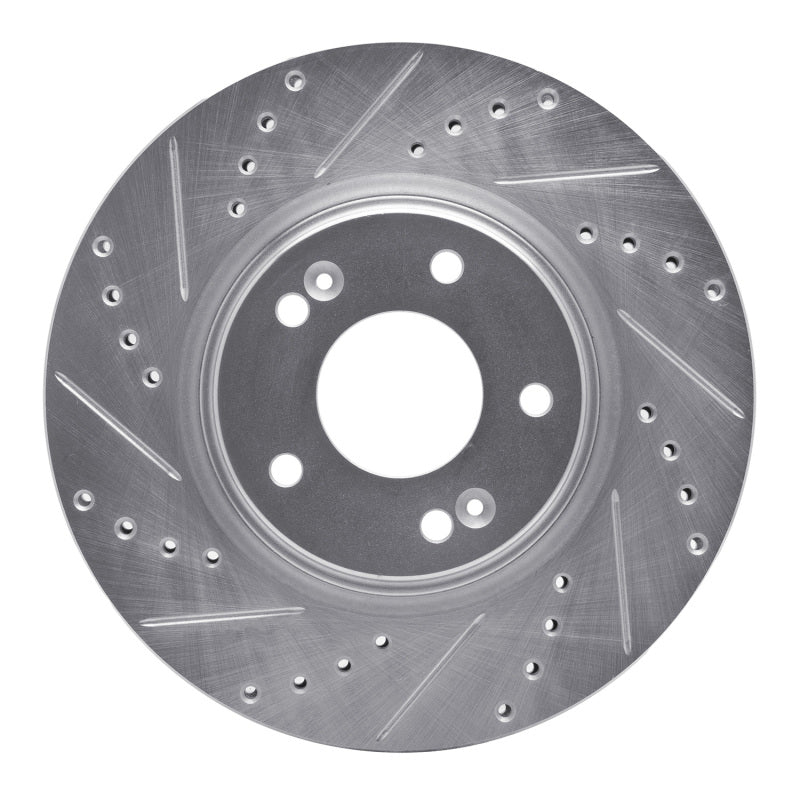 R1 Concepts R1 15-25 Hyundai Kona EV Front Left Drilled & Slotted Silver Brake Rotor