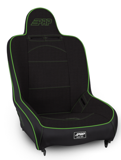 PRP Seats PRP Premier High Back Suspension Seat- Black/Green Tweed