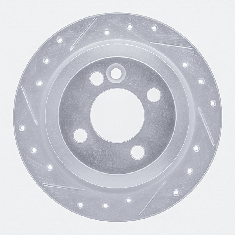 R1 Concepts R1 02-15 Mini Cooper Clubman Rear Left Drilled & Slotted Silver Brake Rotor
