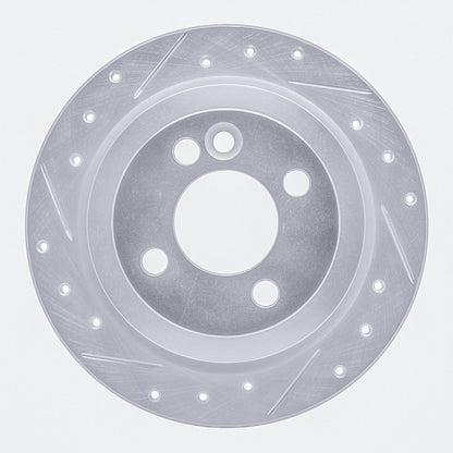 R1 Concepts R1 02-15 Mini Cooper Clubman Rear Left Drilled & Slotted Silver Brake Rotor