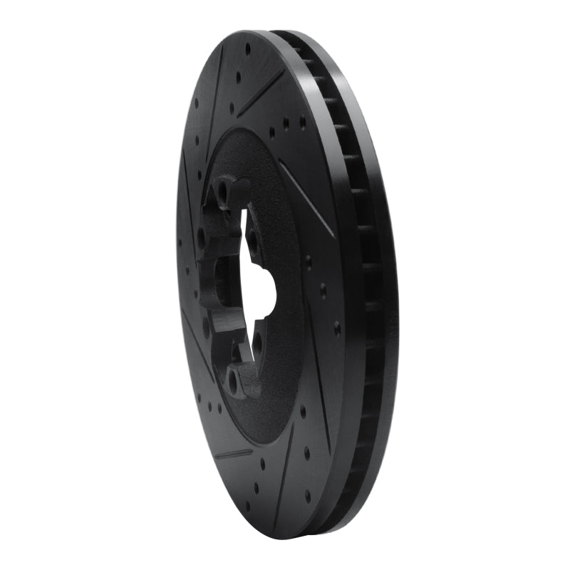 R1 Concepts R1 09-12 Chevrolet Colorado Front Left Drilled & Slotted Black Brake Rotor