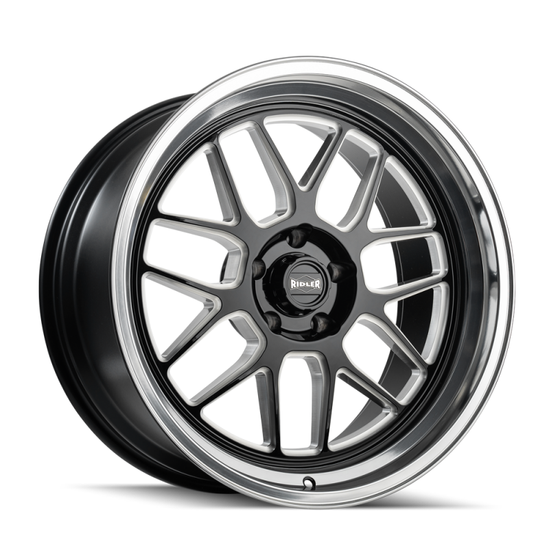 Ridler Wheels Ridler 611 20x8.5 / 5x120.65 BP / 0mm OS / 83.82mm Hub Gls Blk Mill w/ Diamond Cut Lip Wheel