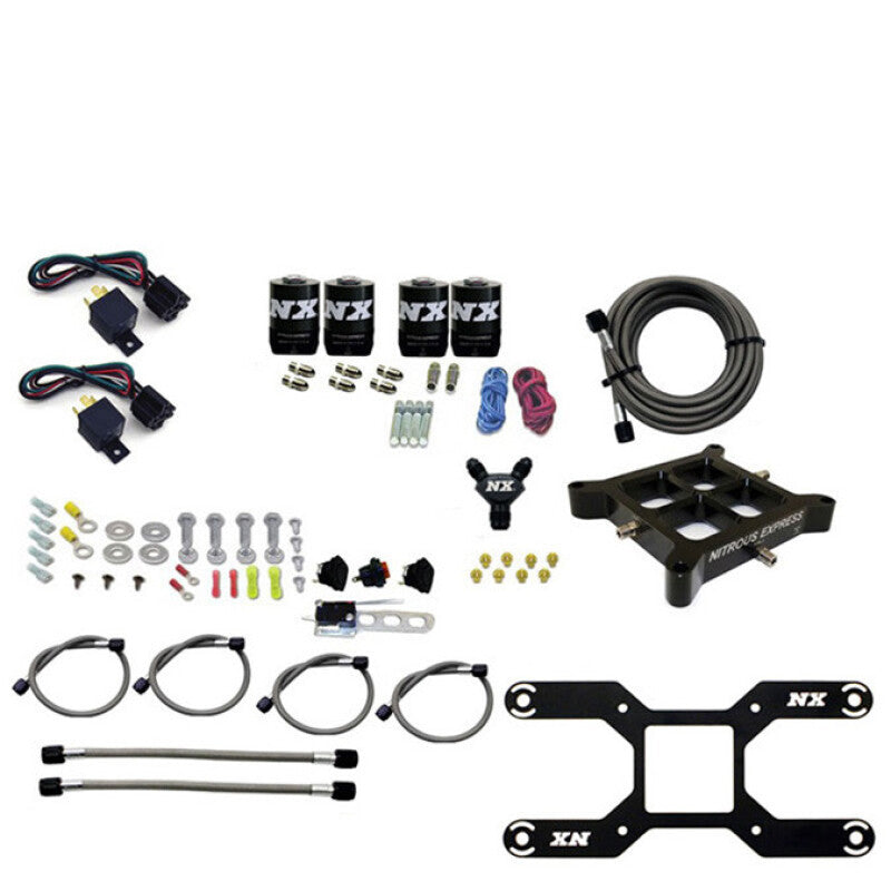 Nitrous Express Dry Quad Stage Billet Crossbar Plate System 100-2000hp (4150 Flange) w/o Bottle