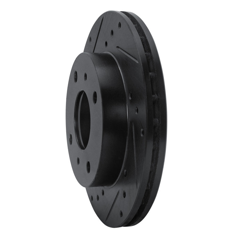 R1 Concepts R1 85-89 Nissan STANZA Front Left Drilled & Slotted Black Brake Rotor