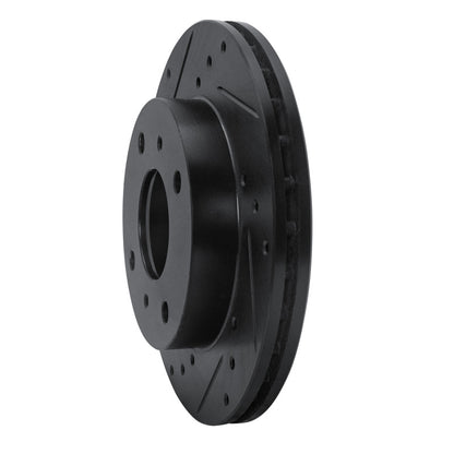 R1 Concepts R1 85-89 Nissan STANZA Front Left Drilled & Slotted Black Brake Rotor