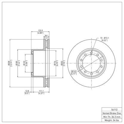 DFC 88-97 Chevrolet W4500 TILTMASTER (w/Front Disc Brakes) Front GeoSPEC Coated Rotor